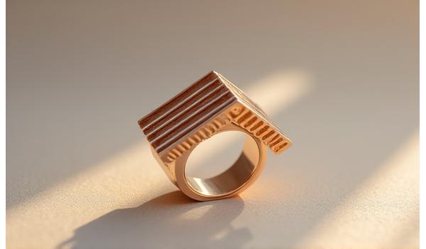 Hanok Line ring with strong geometric shapes