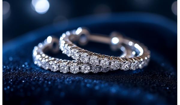 Stellar Glow hoop earrings with tiny sparkling diamonds
